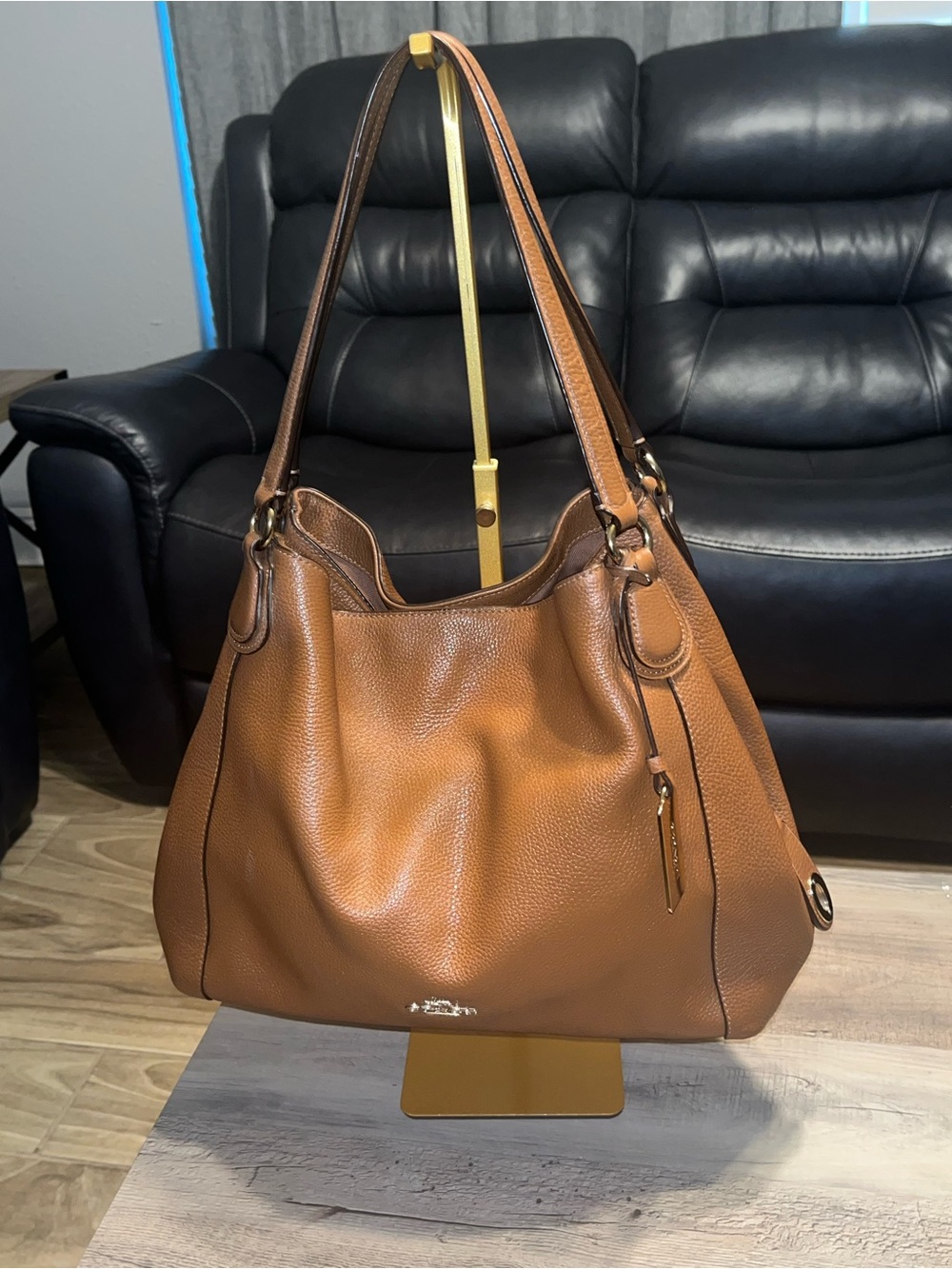 Coach Cognac Leather Edie Shoulder Bag